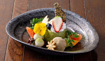 季節のプリンアラモード