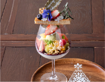 ホワイトチョコの Xmasパフェ